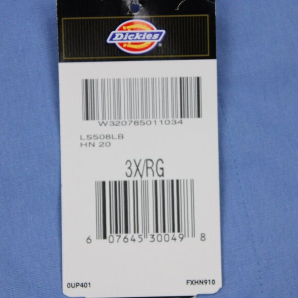 Dickies 2-Pocket Work Shirt NWT Men 3XL XXXL Blue Polyester/Cotton S/S Button Up - Picture 8 of 14